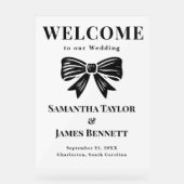 Classic Zwart Stropdas Wedding Entrance Board Acryl Bord (Voorkant)