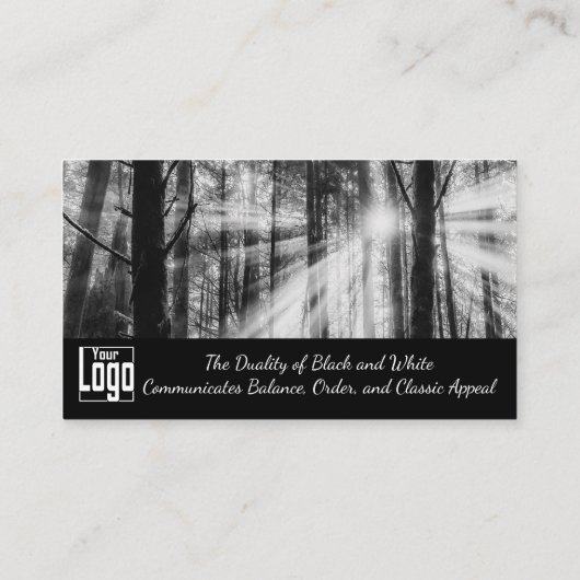 Classic Zwart & Wit Aangepast Afbeelding Landschap Visitekaartje (Achterkant)