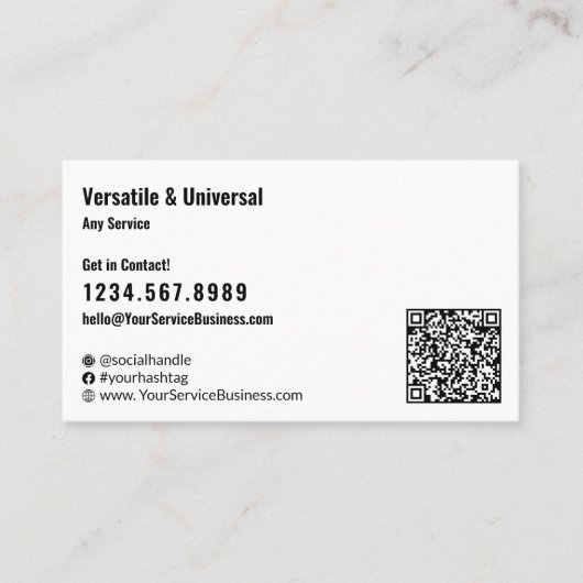 Classic Zwart & Wit Aangepast Afbeelding Landschap Visitekaartje (Voorkant)