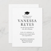 Classic Zwart-wit Afstuderen Aankondiging (Voorkant / Achterkant)