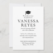 Classic Zwart-wit Afstuderen Aankondiging (Voorkant)