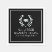 Classic Zwart-wit Afstuderen Custom Servet (Voorkant)
