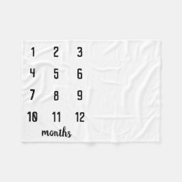 Classic Zwart Wit Baby Milestone Babydeken Fleece Deken
