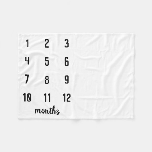 Classic Zwart Wit Baby Milestone Babydeken Fleece Deken (Voorkant (Horizontaal))