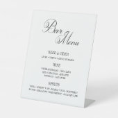 Classic Zwart-wit Bar Menu 8 x 10 inch Reclamebord Met Voetstuk (Voorkant)