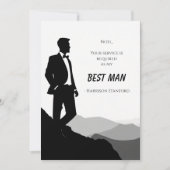 Classic Zwart & Wit Beste Man Voorstel Kaart (Voorkant)