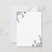 Classic Zwart Wit Bloemen  Crest Monogram Notitiekaartje (Achterkant)