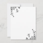 Classic Zwart Wit Bloemen  Crest Monogram Notitiekaartje (Achterkant)