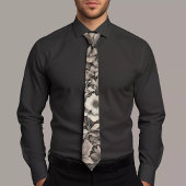 Classic Zwart-wit Bloemen Stropdas