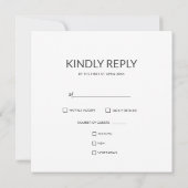 Classic Zwart-wit Border Bruiloft RSVP Kaart (Achterkant)