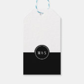 Classic Zwart & Wit Bruiloft Favor Label Cadeaulabel (Voorkant)