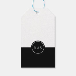 Classic Zwart & Wit Bruiloft Favor Label Cadeaulabel