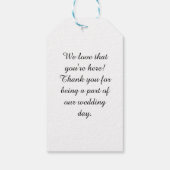 Classic Zwart & Wit Bruiloft Favor Label Cadeaulabel (Achterkant)