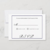 Classic Zwart-wit bruiloft RSVP Kaart (Voorkant)