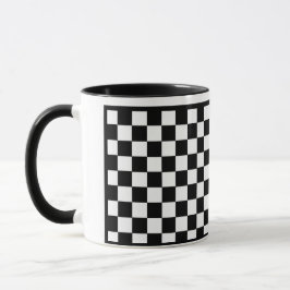Classic Zwart & Wit Geruit Doos Koffie Cup Mok
