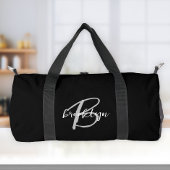 Classic Zwart Wit Grijs Script Monogram Plunjezak