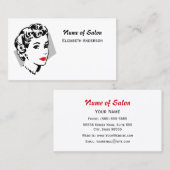 Classic Zwart Wit Haar Salon  Red Lips Visitekaartje (Voorkant / Achterkant)