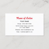 Classic Zwart Wit Haar Salon  Red Lips Visitekaartje (Achterkant)