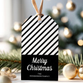 Classic Zwart Wit Kerstcadeau Label Cadeaulabel