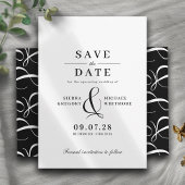 Classic Zwart-wit Moderne  Typografie Save The Date