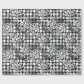 Classic Zwart-wit Ornamenten Houndstooth Cadeaupapier (Vlak)