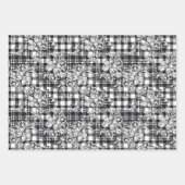 Classic Zwart-wit Ornamenten Houndstooth Inpakpapier Vel (Voorkant)