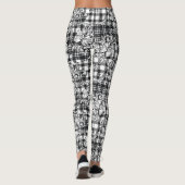 Classic Zwart-wit Ornamenten Houndstooth Leggings (Achterkant)