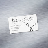 Classic Zwart Wit / Salon Stylist Magnetisch Visitekaartje (Voorbeeld)