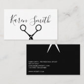 Classic Zwart Wit / Salon Stylist Visitekaartje (Voorkant / Achterkant)