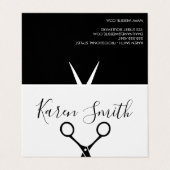 Classic Zwart Wit / Salon Stylist Visitekaartje (Buitenkant ongevouwen)