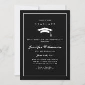 Classic Zwart & Wit Script Afstuderen Foto Kaart (Voorkant)