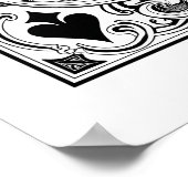 Classic Zwart & Wit Spelen Kaart Wall Art Poster (Hoek)