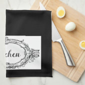 Classic  Zwart & Wit Theedoek (Quarter Fold)