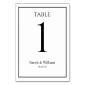 Classic Zwart & Wit Trouwtafel Nummer Kaart (Achterkant)