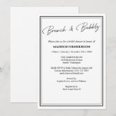 Classic Zwart-wit Vrijgezellenfeest Brunch Kaart (Voorkant / Achterkant)