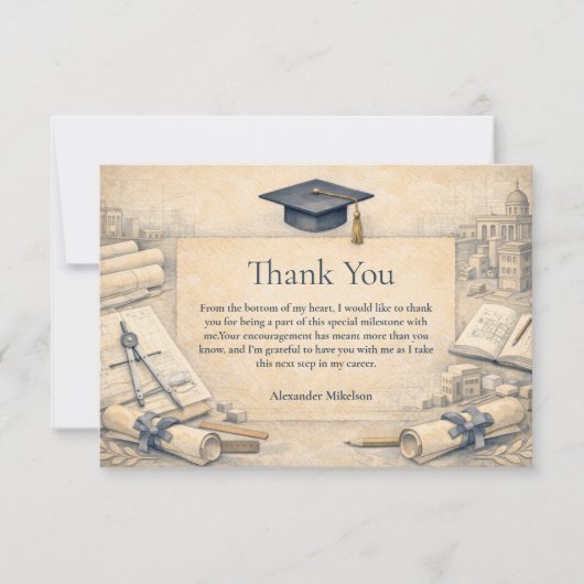 Classical Architecture Graduatio Bedankkaart (Voorkant)