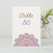 Classical Art Deco Mandala Wedding Table Number Kaart (Staand voorkant)