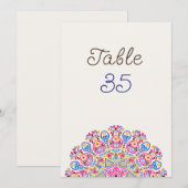 Classical Art Deco Mandala Wedding Table Number Kaart (Voorkant / Achterkant)
