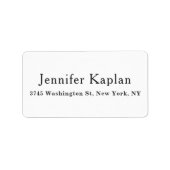 Classical Black & White Minimalist Professional Etiket (Voorkant)