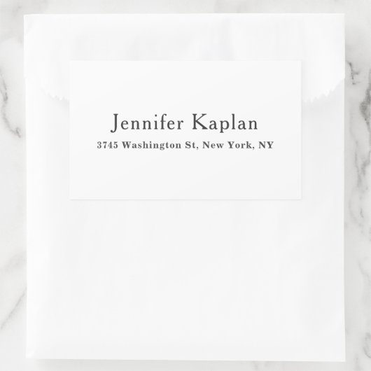 Classical Black & White Minimalist Professional Rechthoekige Sticker (Tas)