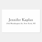 Classical Black & White Minimalist Professional Rechthoekige Sticker (Voorkant)