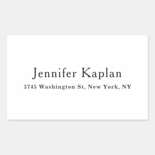 Classical Black & White Minimalist Professional Rechthoekige Sticker (Voorkant)