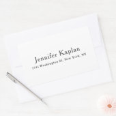 Classical Black & White Minimalist Professional Rechthoekige Sticker (Envelop)