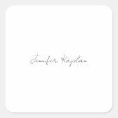 Classical Black & White Minimalist Professional Vierkante Sticker (Voorkant)
