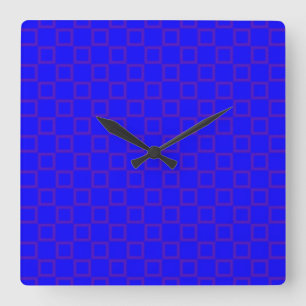 Classical blue and purple Wall Clock Vierkante Klok
