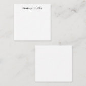 Classical Calligraphy Elegant Plain Black & White Notitiekaartje (Voorkant / Achterkant)