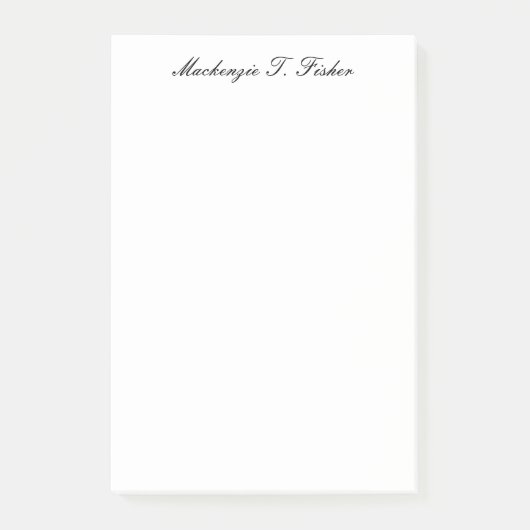 Classical Calligraphy Elegant Plain Black & White Post-it® Notes (Voorkant)