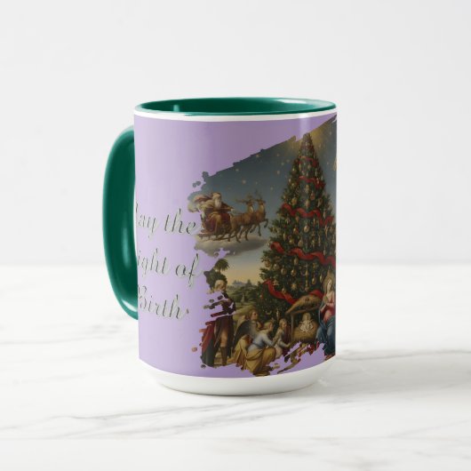 Classical Christmas Nativity Art Coffee Mug Mok (Voorkant links)