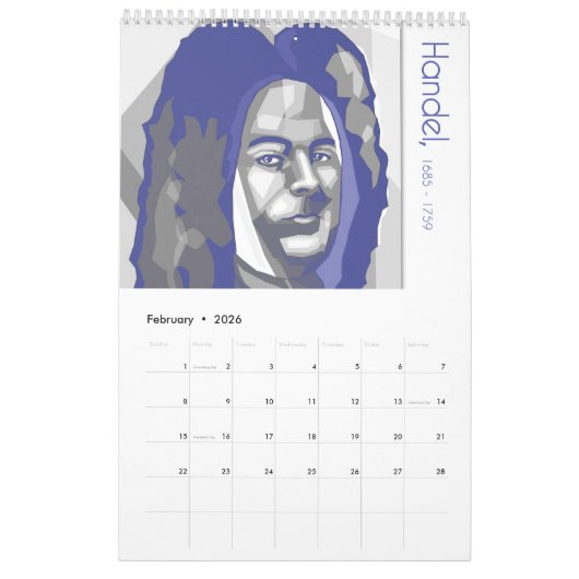 Classical Composers Calendar/Komponisten Kalender (Feb 2026)