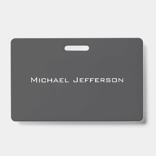 Classical Creative Trendy Dark Grey & White Badge (Voorzijde)